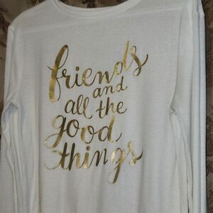 Cat & Jack Ivory Pullover Shirt XL (14-16) 'Friends And All The Good Things'